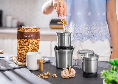 Młynek elektryczny i ROZDRABNIACZ do ziaren kawy ziół orzechów 2w1 na Arena.pl