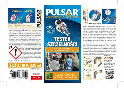 TESTER SZCZELNOŚCI GAZU PULSAR LPG PIANKA WYKRYWACZ 320 ml na Arena.pl