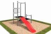 Plac zabaw ogrodowy DUMO START zjeżdżalnia, podesty, rampa wspinaczkowa, stalowy