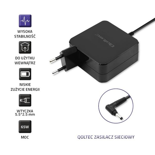 Zasilacz Qoltec 65 W do Asus zdjęcie 10