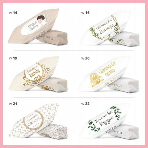 KRÓWKI NA ŚLUB CHRZEST KOMUNIĘ 1 KG Personalizowane krówki prezentowe na Arena.pl