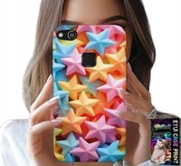 ETUI DO HUAWEI P9 LITE 2016 - KOLOROWE GWIAZDKI GWIAZDA FUTERAŁ +FOLIA