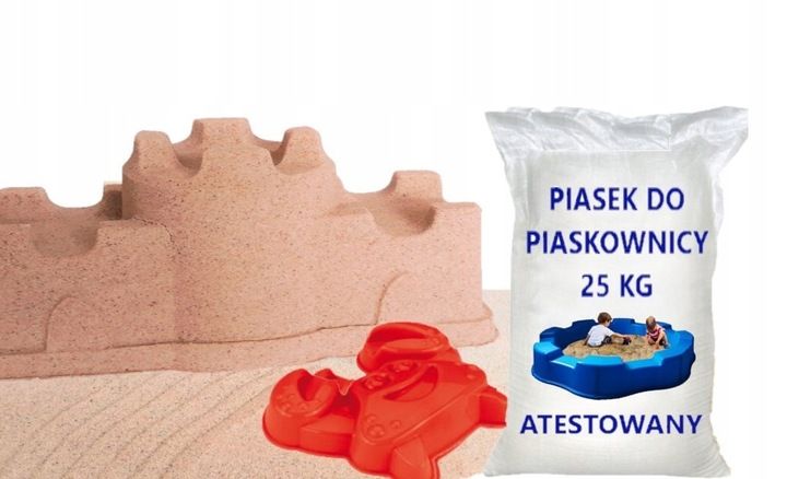 PIASEK DO PIASKOWNICY SUPER JASNY CZYSTY Z ATESTEM + ZABAWKA DO PIASKU zdjęcie 1