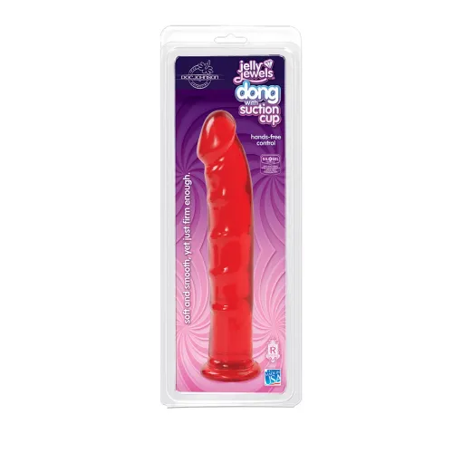 doc johnson jelly jewels 8" model z przyssawką, kolor ruby na Arena.pl