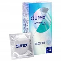 DUREX INVISIBLE close fit 10 cienkie prezerwatywy na małego penisa