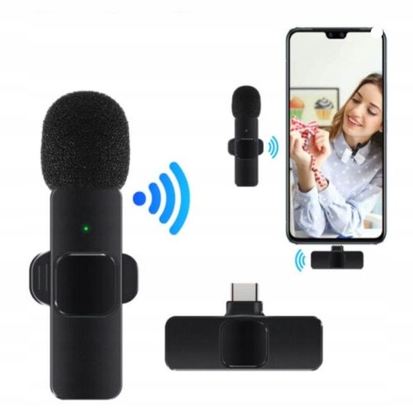 2xMIKROFON KRAWATOWY BEZPRZEWODOWY PRZYPINANY USB-C Lightning do IPhone 2w1 zdjęcie 13