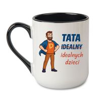 KUBEK "TATA IDEALNYCH DZIECI" Wzór - Elegant Coffee Czarny 330 ml