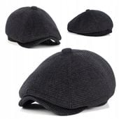 Grafitowy Kaszkiet Męski Wełniany Peaky Blinders Elegancki 59-61cm XXL