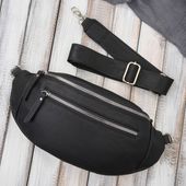 damska skórzana saszetka nerka na pas sp-20-bl