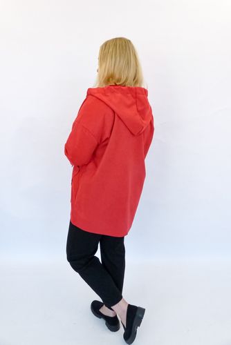 Czerwona Kurtka na Zamek z Kapturem UNI na Arena.pl