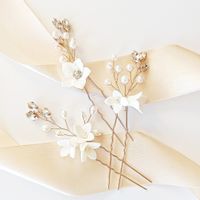 ZESTAW kokówek szpilek wsuwki kwiatowe fryzura KWIATY perły kryształki