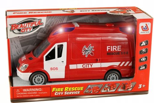 STRAŻ POŻARNA SAMOCHÓD ZABAWKA WÓZ AUTO STRAŻACKI POJAZD NAPĘD GUMOWE KOŁA na Arena.pl