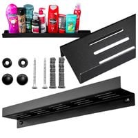 Czarna półka łazienkowa wisząca łazienka pod prysznic regał na kosmetyki