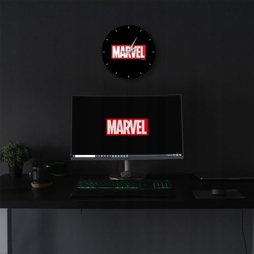 Zegar Ścienny Matowy MARVEL Czarny na Arena.pl