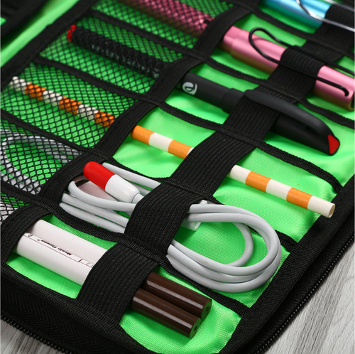 Etui organizer pojemna torba podróżna na kable ładowarki kosmetyczka czarna na Arena.pl