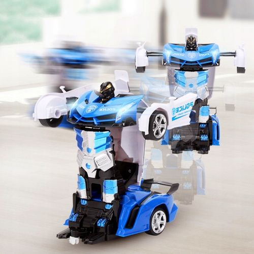 AUTO ROBOT ZDALNIE STEROWANY 2w1 TRANSFORMACJA POLICJA RADIOWÓZ PILOT LED na Arena.pl