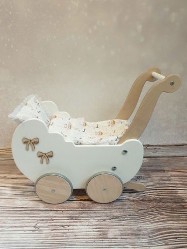 WÓZEK DLA DZIEWCZYNKI DLA LALEK Z POŚCIELĄ PCHACZ na Arena.pl