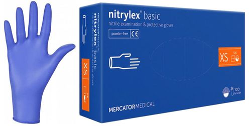 rękawice nitrylowe 100 szt. nitrylex basic dark blue 6-xs - 10 kpl. na Arena.pl