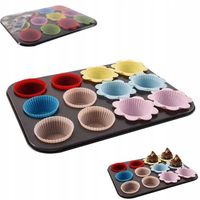 Forma do Pieczenia Muffinek Ciastek z Foremkami ORION 12 szt.