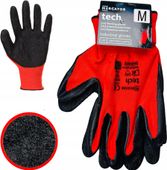 rękawice robocze mercator tech red+black latex - m - 1 para