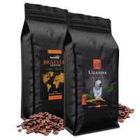 Kawa ziarnista 2x1kg Brazylia Santos i Uganda 100% Arabica Świeżo palona