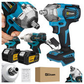 Bezszczotkowy klucz udarowy GISAM akumulatorowy 1/2" 1200Nm 2 akumulatory