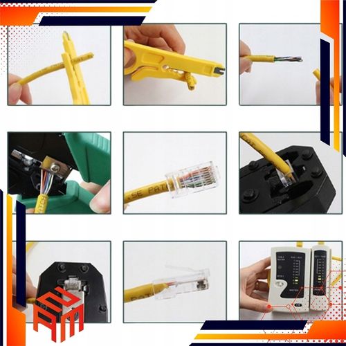 ZESTAW TESTER KABLI ZACISKARKA RJ 45 WTYK RJ45 NARZĘDZIA SIECIOWE ŚCIĄGACZ na Arena.pl