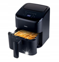 AIR FRYER Frytkownica beztłuszczowa Hoffen 1000W 3L czarna matowa kwadrat