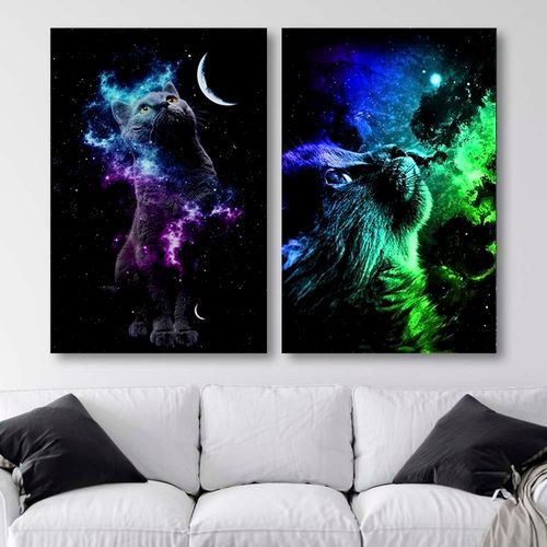 Deco Panel, Kosmos kot księżyc 50x70 na Arena.pl