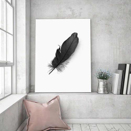 Obraz na płótnie – Canvas, czarne piórko 40x60 na Arena.pl