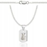 SREBRNY ŁAŃCUSZEK NA KOMUNIE Z MEDALIKIEM PR 925 GRAWER GRATIS KOMUNIJNY