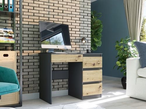 Meble Biurko komputerowe stolik 90cm antracyt mix artisan N34 na Arena.pl