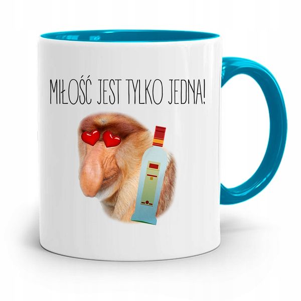 Kubek Błękitny Nosacz Janusz Miłość Jest Jedna! Z Nadrukiem Ze Zdjęciem zdjęcie 1