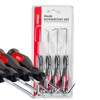 Zestaw wkrętaków haczykowych 4 szt. AMIO-02828 haczyki i skrobaki