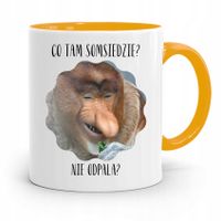 Kubek Żółty Nosacz Janusz Co Tam Somsiedzie? Z Nadrukiem Ze Zdjęciem