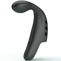 pretty love gorgon czarny - wibrujący pierścień na palec, 10 trybow, usb