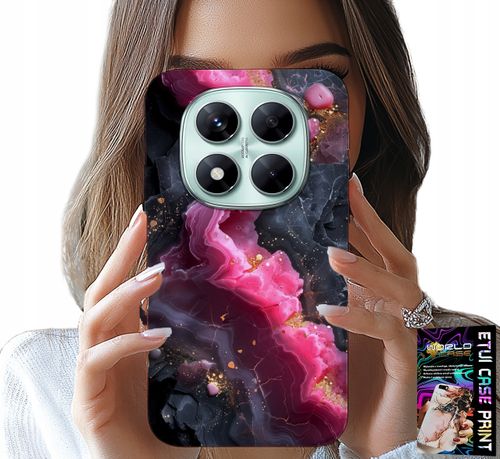 ETUI DO XIAOMI NOTE 14 PRO+ 5G - RÓŻOWY MARMUREK PLECKI, MODNE WZORY na Arena.pl