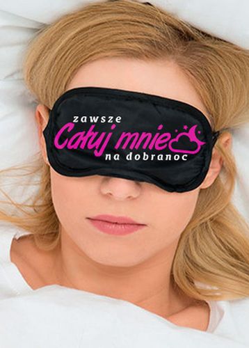 opaska na oczy do spania sen napis całuj mnie na Arena.pl