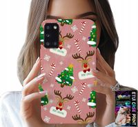ETUI DO SAMSUNG GALAXY A31 - ŚWIĄTECZNE RENIFERY CHOINKI LASKA WZORY