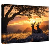 OBRAZ DO SYPIALNI SALONU KUCHNI JELEŃ NATURA WIDOK NA PŁÓTNIE ŚCIANĘ 60x40