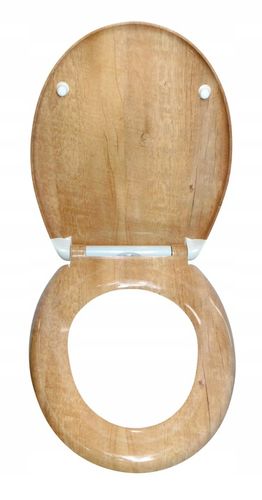 DESKA WC KLOZETOWA SEDESOWA WOLNOOPADAJĄCA NADRUK DĄB DREWNO TWARDA ESTIVA na Arena.pl