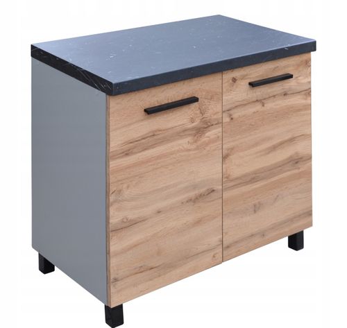 Szafka łazienkowa 80 cm / szara / dąb wotan / stojąca / pod umywalkę na Arena.pl