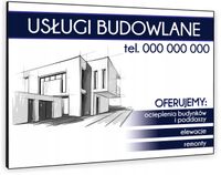 TABLICZKA REKLAMOWA szyld z nafrukiem dibond 40x30 cm usługi budowlane