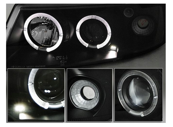 LAMPY REFLEKTORY DO VW PASSAT B5 OD 1996 DO 2000 Roku SOCZEWKOWE RINGI LED zdjęcie 4