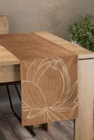 OBRUS BIEŻNIK WELUR VELVET 35 X 180 CM BRĄZOWY