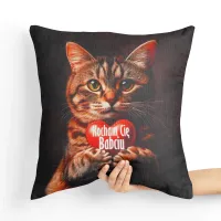 Poduszka dla Babci - Kocham Cię Babciu Tył poduszki: - Musztardowy