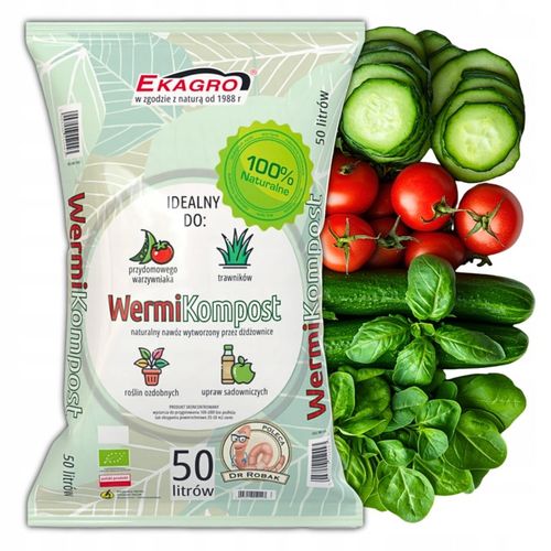 Wermikompost Naturalny NAWÓZ uniwersalny 50L BIOHUMUS do warzyw ziemia na Arena.pl