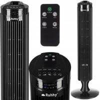 Wentylator Podłogowy Stojący Kolumnowy na Pilot Czarny Duży Cichy Mocny