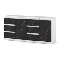 Komoda Nowoczesna 160cm Szafka 6 Szuflad Duża Do Salonu Biała San Sebastian