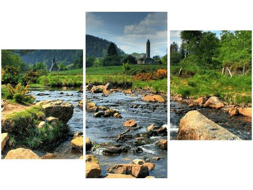 60 90CM OBRAZ 3 ELEM W DOLINIE GLENDALOUGH ŚCIENNY DRUK PŁÓTNO na Arena.pl
